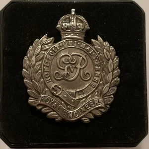 WWI WW1 British Royal Engineers Sterling Silver Sweetheart Pin Brooch 1 1/8” 2.7 - Foto 1 di 3