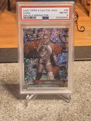 2025 Topps Chrome Cactus Jack WWE- Zaria Speckle/299(RC)🔥PSA 8!🔥👊 - Image 1 of 3