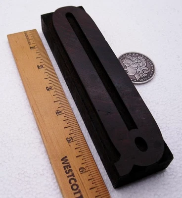 Antique Letterpress wood type large UC Q. Quite nice. - Image 1 of 3