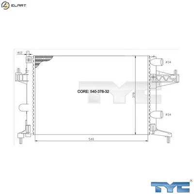 RADIATOR ENGINE COOLING 725-0007 FOR OPEL TIGRA/TwinTop CORSA VITA COMBO/Box - Image 1 of 4