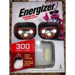 Energizer Vision HD Headlamp LP09071 300 Lumens Red IPX4 2 With Bonus Lantern* - Picture 1 of 12