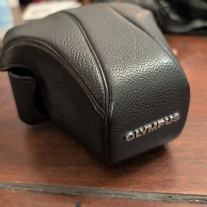 Olympus Black Leather Camera Case For OM-1 OM-2 SLR OEM Nice - Picture 1 of 10