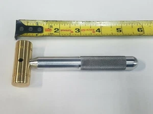4 OZ.  BRASS HAMMER ,KNURLED 5/8"  HANDLE * EXCELLENT GRIP USA   * NON SPARKING - Picture 1 of 7