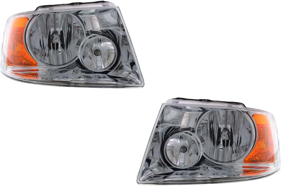 Headlights For 2003 2004 2005 2006 Ford Expedition Halogen Chrome Pair Foto 1 de 4