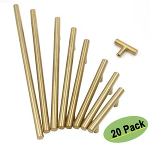 20 Pcs Cabinet Handles Gold Drawer Knobs Pulls Kitchen Dresser Drawer Pulls  - Picture 1 of 24