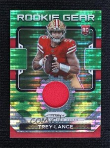 2021 Panini Prizm Gear Neon Green Pulsar Relic Trey Lance #RG-3 Rookie RC