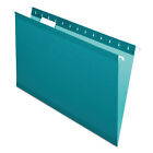 Pendaflex Reinforced Hanging Folders, 1/5 Tab, Legal, Teal, 25/Box