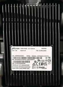 Micron 7400 MAX 1.6TB NVMe U.3 SSD 2.5"PCIe Gen4 x4 NAND MTFDKCC1T6TFC-1AZ1ZABYY - Picture 1 of 2