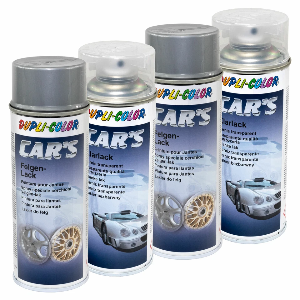 Felgenlack Spray Dupli Color 385919 Silber 2x 400 ml + Klarlack 385858 2x 400 ml - Bild 1 von 4