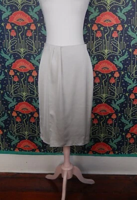 J. Falda Crew 365 Plegable Lápiz Plisada Satén Crepé Plateada Gris Claro Nueva con Etiquetas 4 Foto 1 de 4