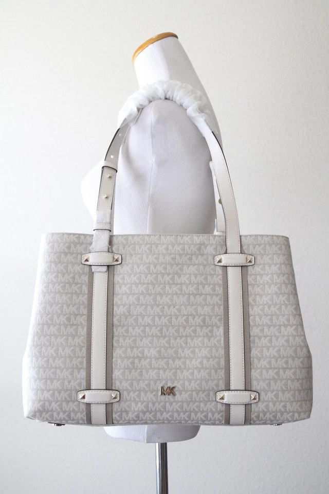 Bolso de Mano MICHAEL MICHAEL KORS Griffin Grande Logo Jacquard 30T8TN7T3J Natural Foto 1 de 4