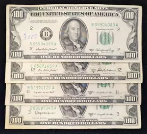 Series 1950 A,B,C,D $100 One Hundred Dollar Bill Small Head Old Style RARE - Picture 1 of 7