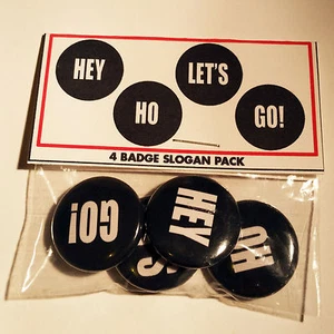 RAMONES | 4 1-inch Pinback Set | | Hey Ho Let's Go! Slogan gift set - Picture 1 of 3