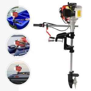Motore Fuoribordo 2 Tempi 2.3HP Pesca Barca Motore Tirante Avviamento 52cc Raffreddamento Aria - Foto 1 di 24