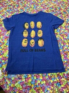 Boys Next Kids Age 9 Years Blue Joke Bean Print Short Sleeve Jersey T-shirt Top - Picture 1 of 5