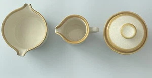 3 Mikasa Stone Manor Items-Sugar Bowl w/Lid, Creamer, Gravy Bowl Set F5800 Japan - Picture 1 of 18