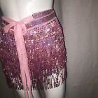 Womens Belly Dance Skirt BNWT Plus Size Pink Sequin Lined