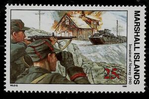  WWII HISTORY NAZI GERMANY INVASION OF NORWAY MINT STAMP