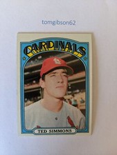 1972 Topps Ted Simmons #154   St. Louis Cardinals Free Shipping