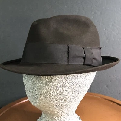 Sombrero Vintage Royal Stetson 1900’s Matthews Miller Fedora Marrón 6.5 John B Stetson Foto 1 de 4