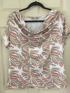 Camicia nuova con etichette Larry Levine taglia XL floreale bianca hawaiana scoop scollo - Foto 1 di 4