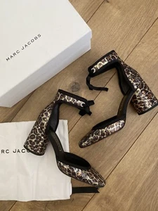 Marc Jacobs Elle Gold Schwarz Pailletten Urlaub Blockabsatz Schuhe 6US 36 Hergestellt in Italien - Bild 1 von 9