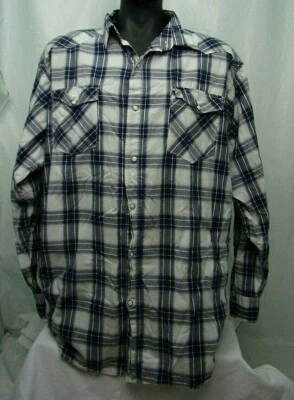Camisa vaquera de vestir Red Head para hombre talla 2XLT azul a cuadros manga larga con botones Foto 1 de 4