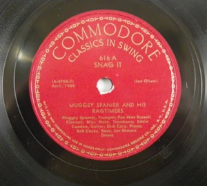Muggsy Spanier And His Ragtimers – Snag It / Angry ~ 1948 Commodore 616 78 RPM - Picture 1 of 4