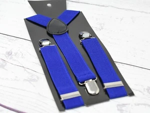 CHILDREN'S ROYAL BLUE Y-BACK ELASTIC STRAPS SUSPENDERS US SELLER - Picture 1 of 3