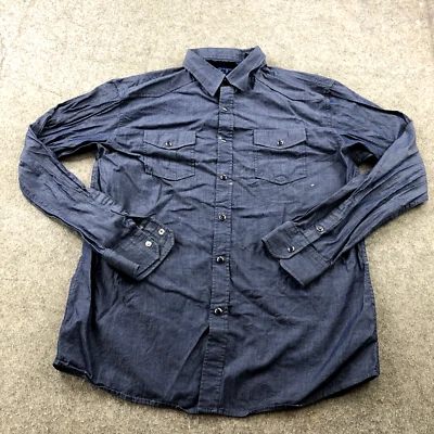 Camisa Age Of Wisdom Hombres XL Azul Larga Perla A Presión Manga Larga Occidental Informal Foto 1 de 4