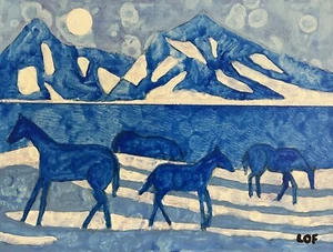 Alan Lofsness - Acrylic Painting "Scandinavian Landscape" Art 12 x 16 canvas - Picture 1 of 9