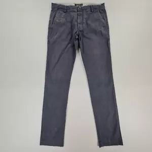 Pantalones chinos AllSaints para hombre azul marino W30 L31 algodón pipa pantalones elásticos - Imagen 1 de 8
