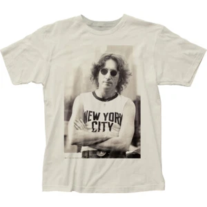 John Lennon NYC T Shirt Mens Licensed Rock N Roll Music Retro Tee Vintage White - Picture 1 of 2