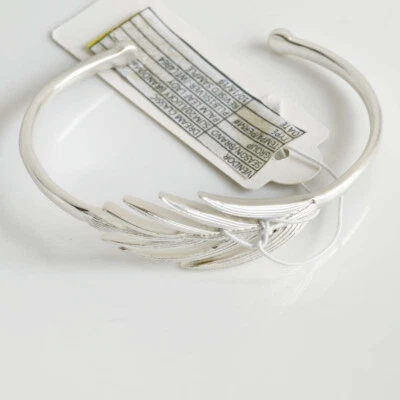 Brazalete abierto ovalado pluma marca Lucky regalo vintage mujeres fiesta vacaciones joyería Foto 1 de 4