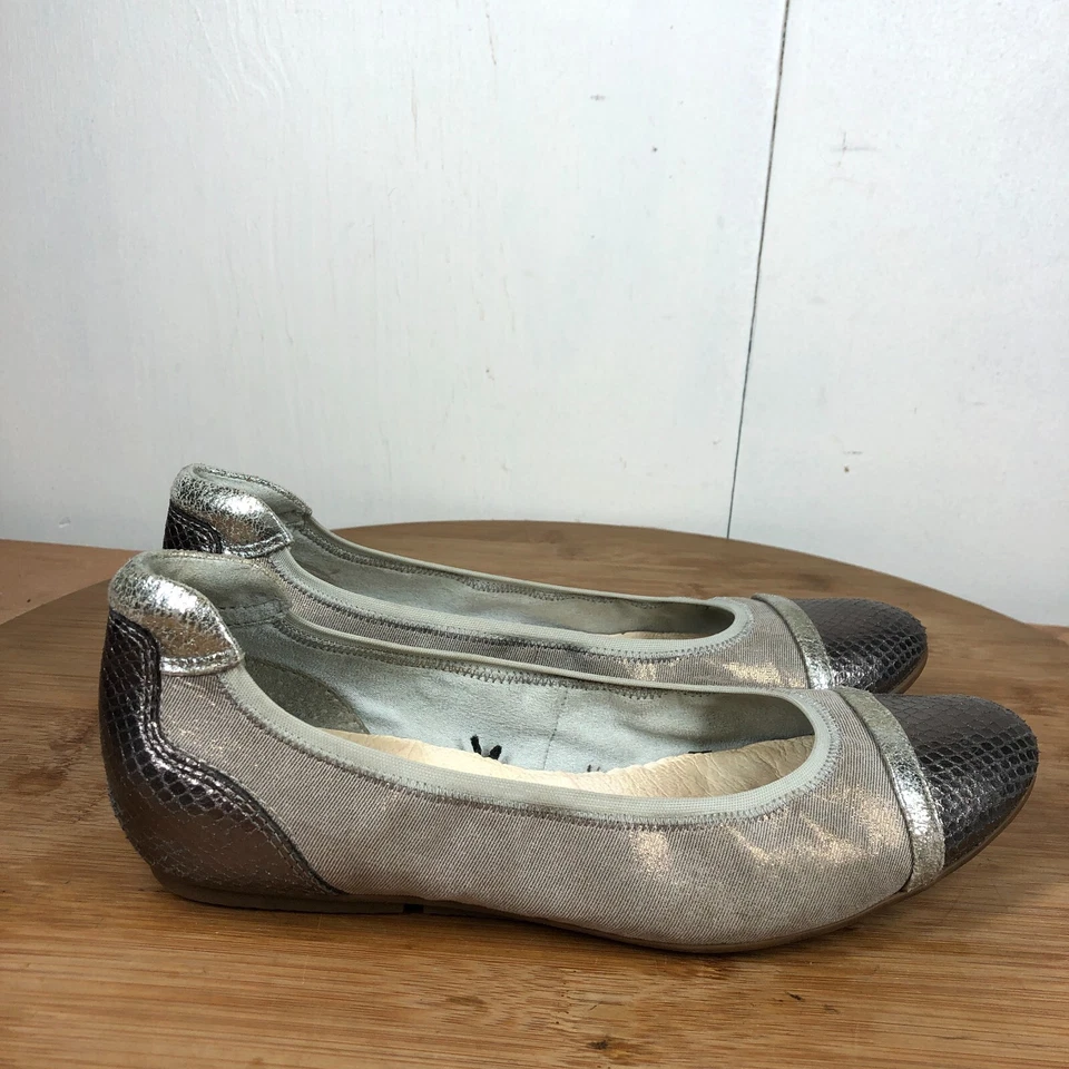 Zapatos Tamaris 37 Mujer 6.5 Ballet Planos Gris Puntera Casual Sin Cordones Carrera Foto 1 de 4