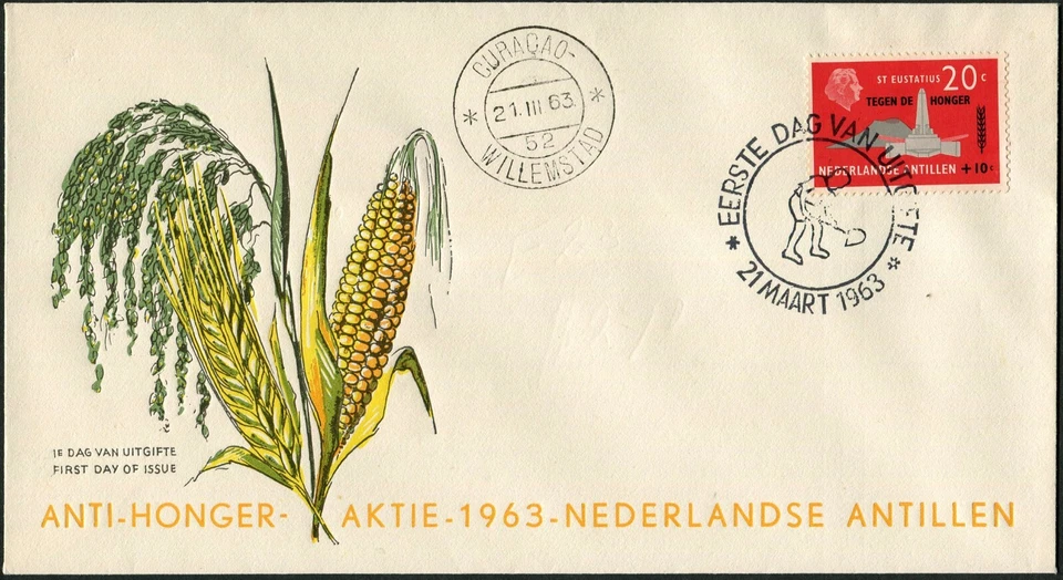 Netherland Antilles #B58 Freedom from Hunger FDC 1963 Curaçao Willemstad Cover - Image 1 of 1