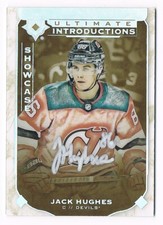 2019-20 Ultimate Collection Introductions Showcase Autograph Gold Jack Hughes SP