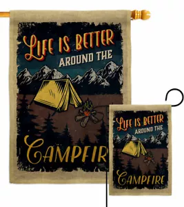 Bandiera da giardino Better Campfire Burlap campeggio esterno regalo decorativo striscione da giardino - Foto 1 di 19