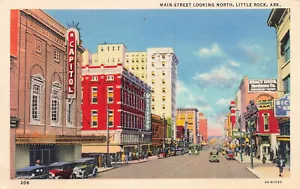 POSTAL VINTAGE LITTLE ROCK ARKANSAS MAIN STREET 1932 021824 T - Imagen 1 de 2