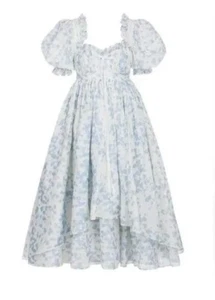 NWT Selkie The Hydrangea Ever After Midi Dress Size XL Blue #2H501 - Picture 1 of 11