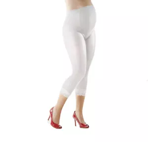 Leggings Capri opachi tagliati maternità 3/4 con pizzo Lida - Foto 1 di 3