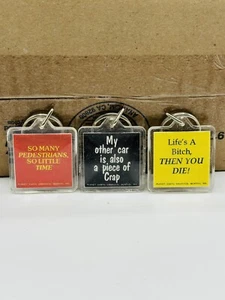 Lote De 3 Llaveros De Colección Meme Doble Cara Por Planet Earth Graphics (años 90’s) (T) - Imagen 1 de 2