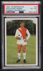 1965-66 Bergmann Bundesliga Wolfgang Weber #24 PSA 6 Rookie RC