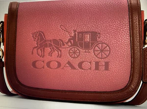Coach Saddle in Colorblock w/Horse & Carriage 8”L x 6”H x 3.25” Style C4058 NWT - Picture 1 of 9