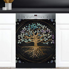 Décor de cuisine arbre de vie lave-vaisselle couverture magnétique autocollant, lave-vaisselle magnétique Co