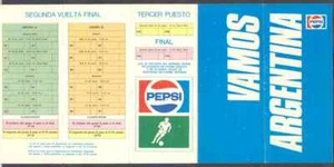 brochure Argentina Soccer World Cup 1978 Fixture UNUSED Pepsi Advertising - Picture 1 of 2