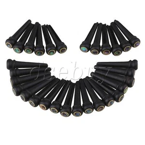 30Pcs Ebony Guitar Pins Bridge Endpin With Abalone Dot For Acoustic Gutiar - Picture 1 of 8