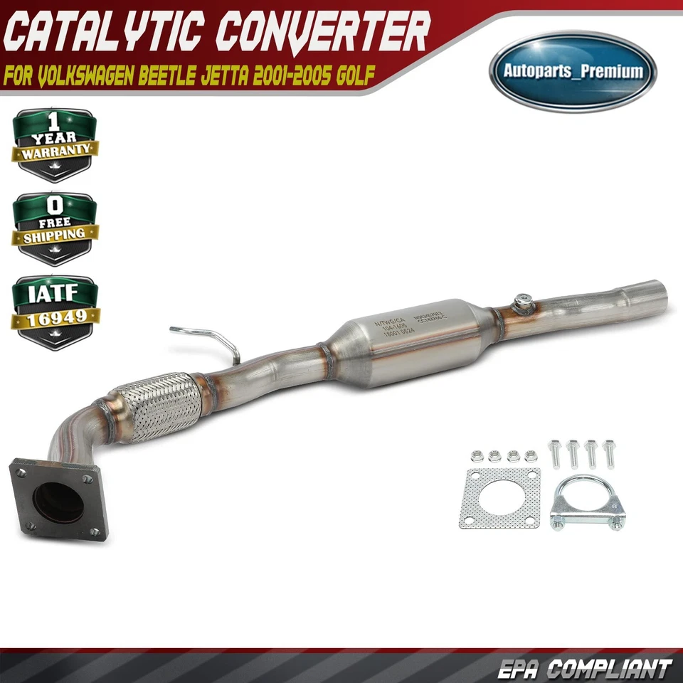 Convertidor catalítico para Volkswagen Beetle Jetta 2001-2005 Golf 2001-2006 L4 2,0 L Foto 1 de 4