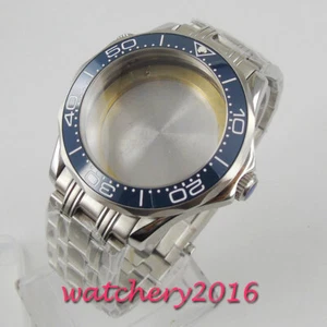 41mm Sapphire Glass ceramic bezel Watch Case fit ETA 2836 8215 Movement - Picture 1 of 4