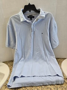 Tommy Hilfiger Polo Shirt Mens L Embroidered Logo Light Blue NICE! - Picture 1 of 5